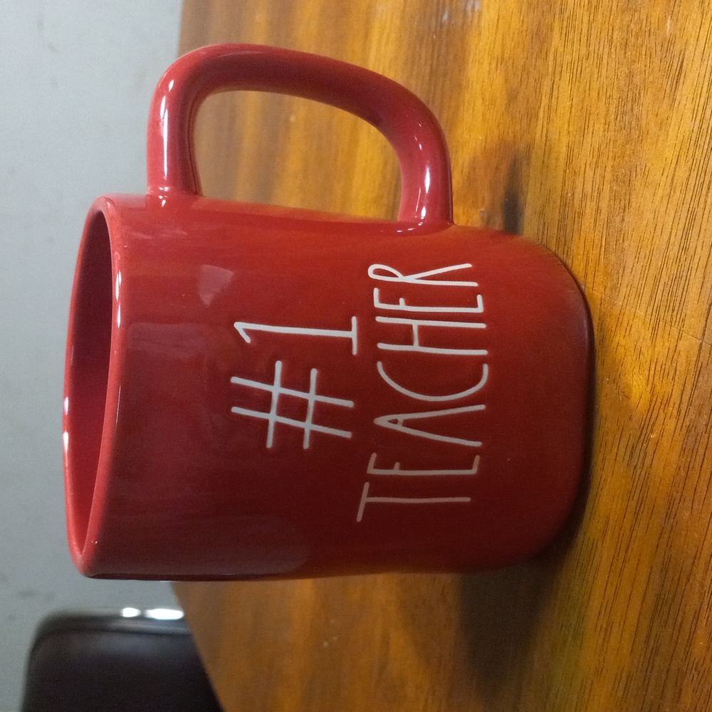Red Rae dunn #1 teacher mug